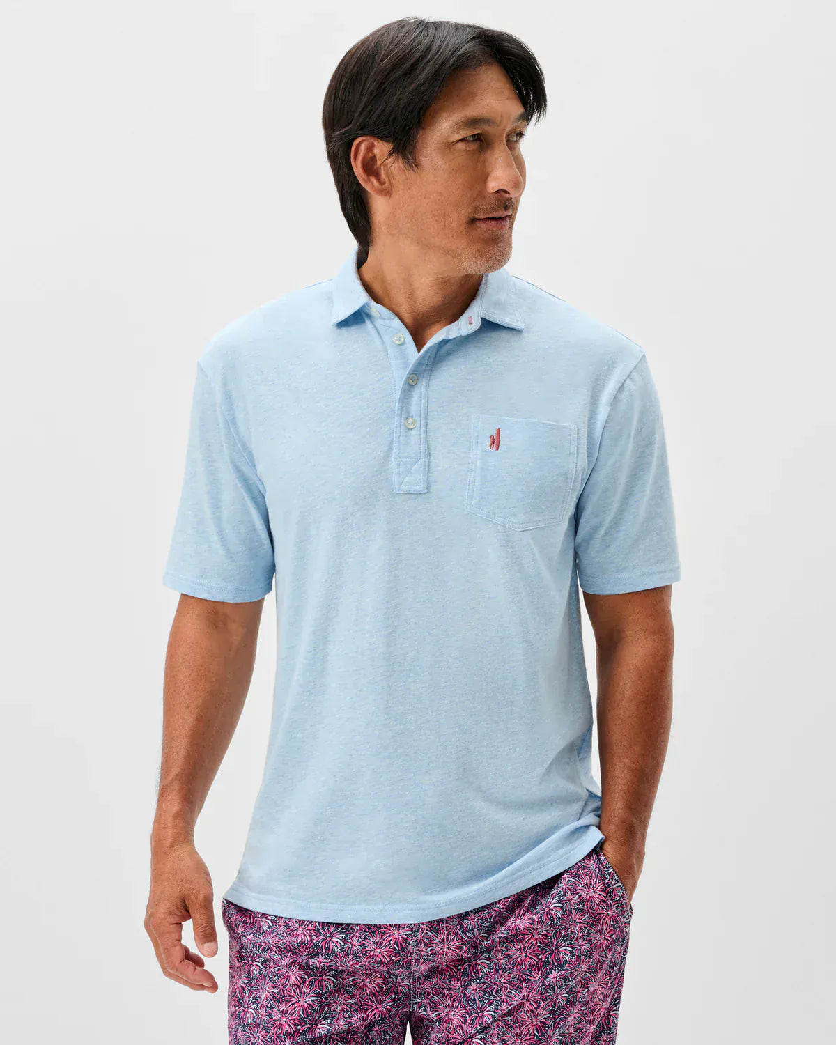 Johnnie-O Polos Original 4-Button Polo in Cloud Blue