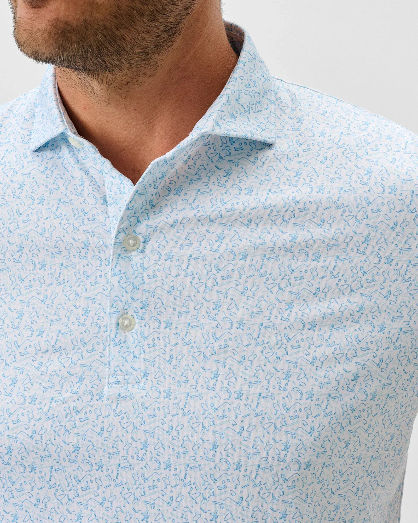 Johnnie-O Polos Performance Jersey Polo in Beach Break