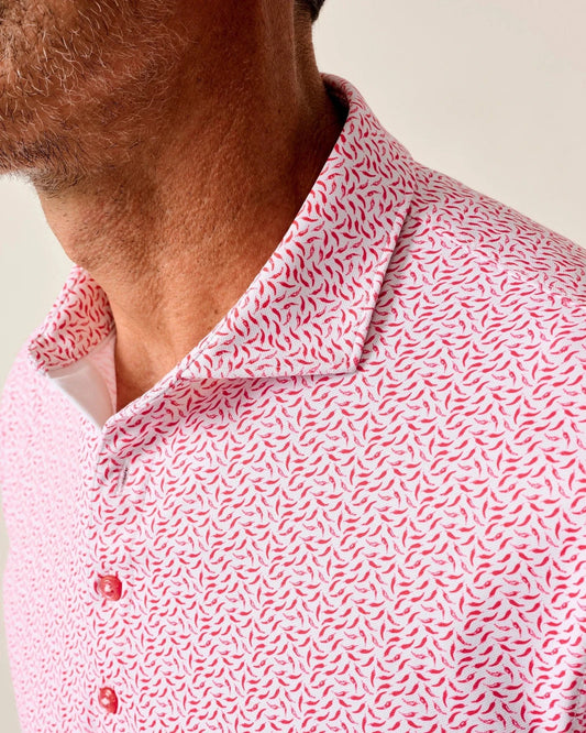 Johnnie O Polos Performance Mesh Polo - Caliente Chili
