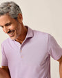 Johnnie O Polos Performance Mesh Polo - Stetson Stripe in Azalea