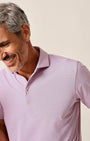 Johnnie O Polos Performance Mesh Polo - Stetson Stripe in Azalea