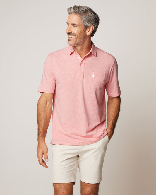 Johnnie O Polos The Heathered Original Polo 2.0 - Pomegranate