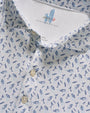 Johnnie O Polos Tini Print Featherweight Polo - Lake