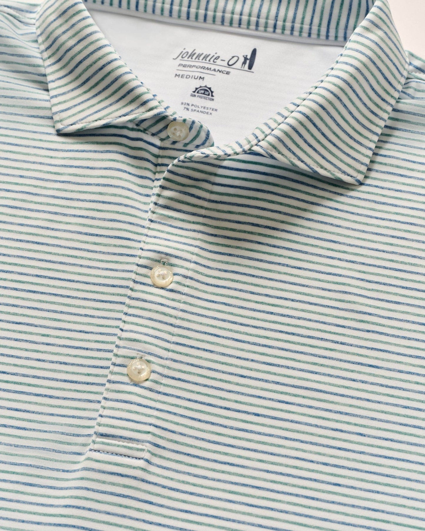 Johnnie O Polos Vik Stripe Performance Jersey Polo - Barrels Blue