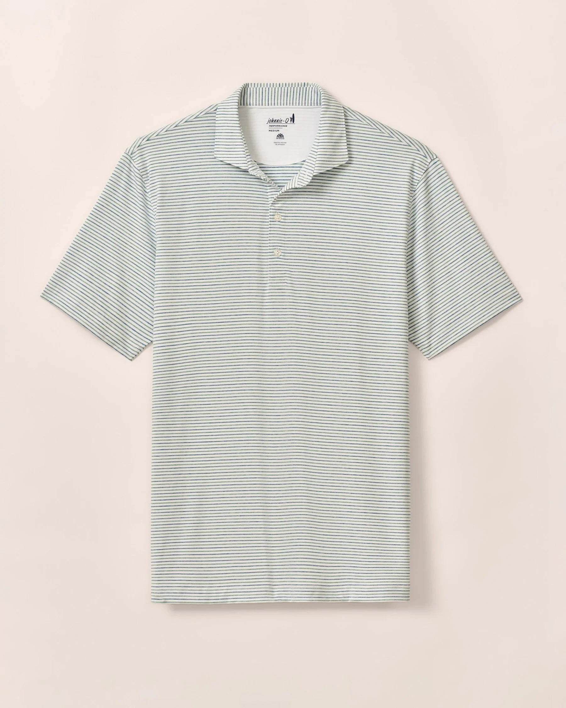 Johnnie O Polos Vik Stripe Performance Jersey Polo - Barrels Blue