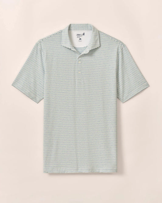 Johnnie O Polos Vik Stripe Performance Jersey Polo - Barrels Blue