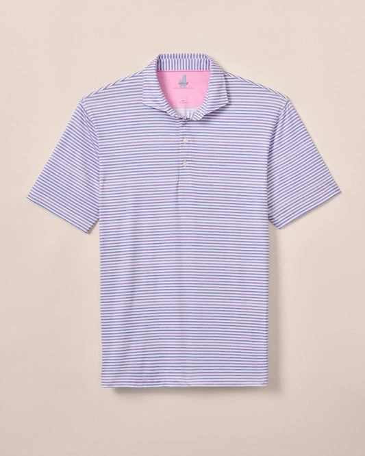 Johnnie O Polos Warwick Stripe Featherweight Polo - Porto Pink