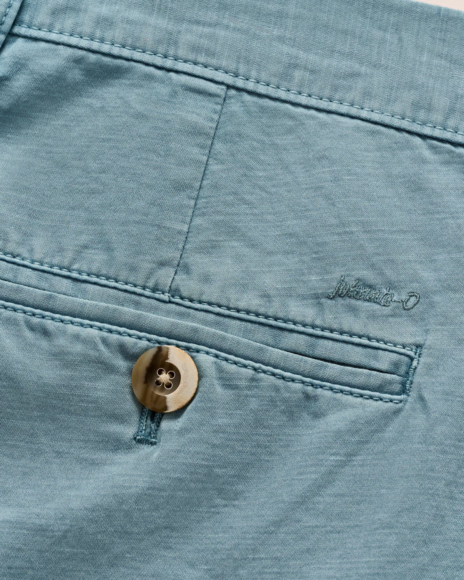 Johnnie O Shorts Melrose Cotton Linen Shorts 7" - Mid Blue