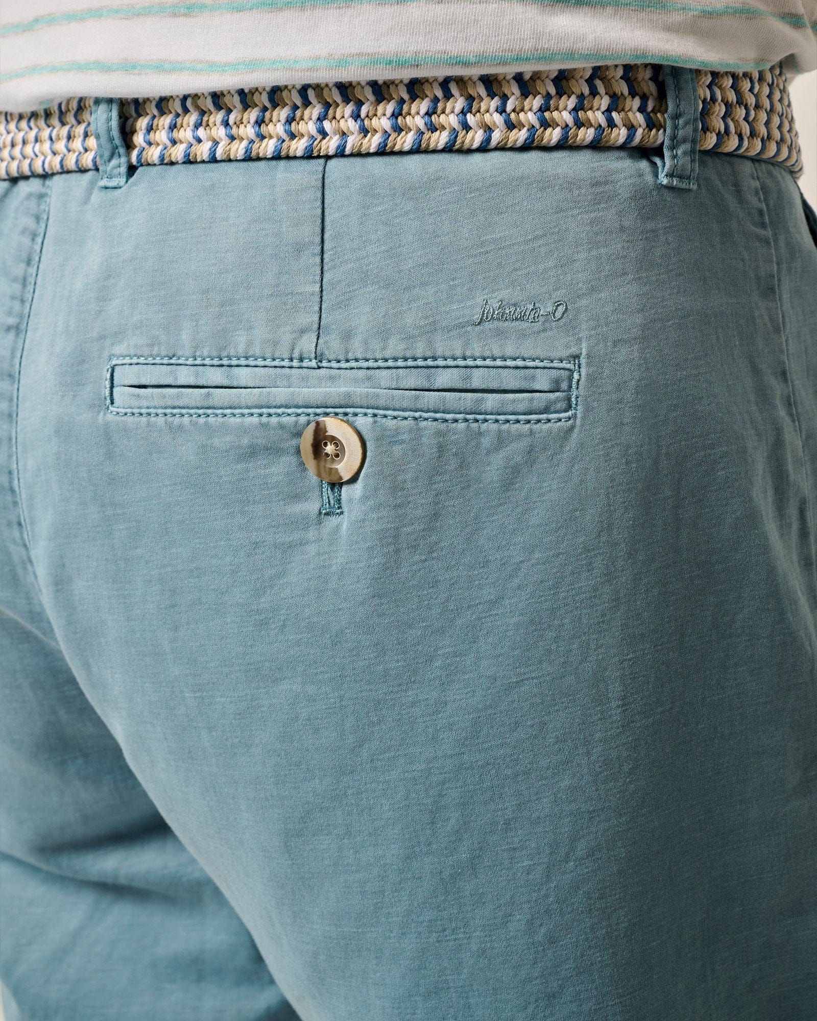 Johnnie-O Shorts Melrose Cotton Linen Shorts in Mid Blue