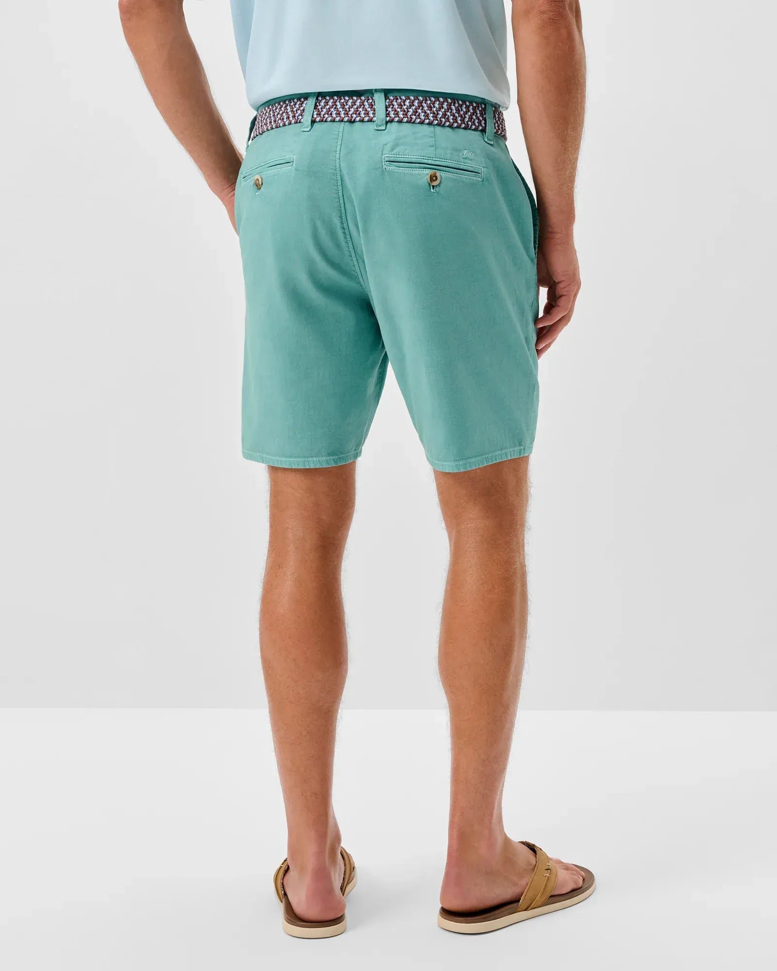 Johnnie-O Shorts Nassau Cotton Blend Shorts in Green Grass