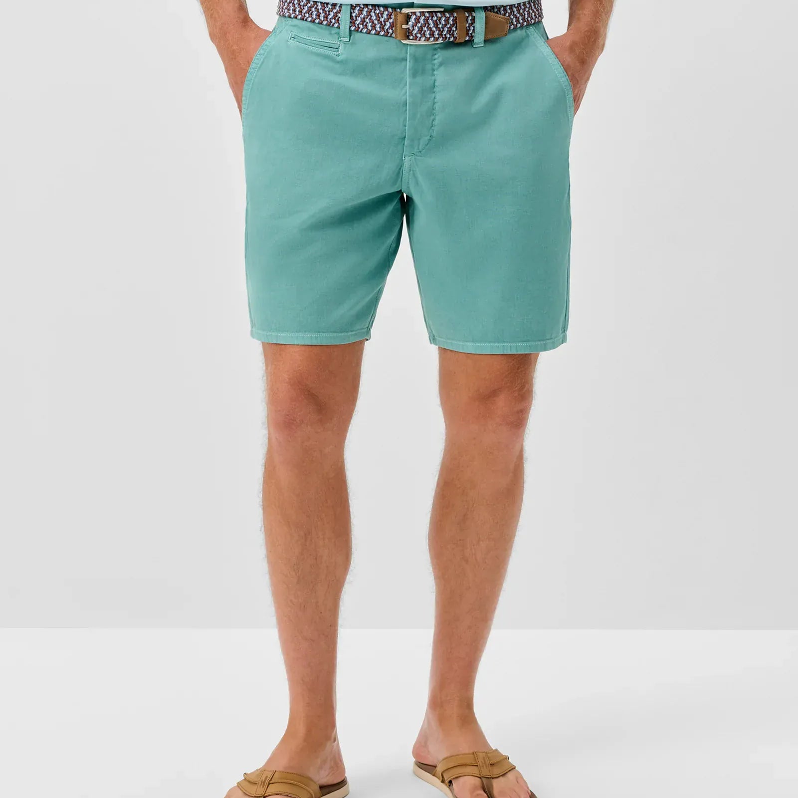 Johnnie-O Shorts Nassau Cotton Blend Shorts in Green Grass