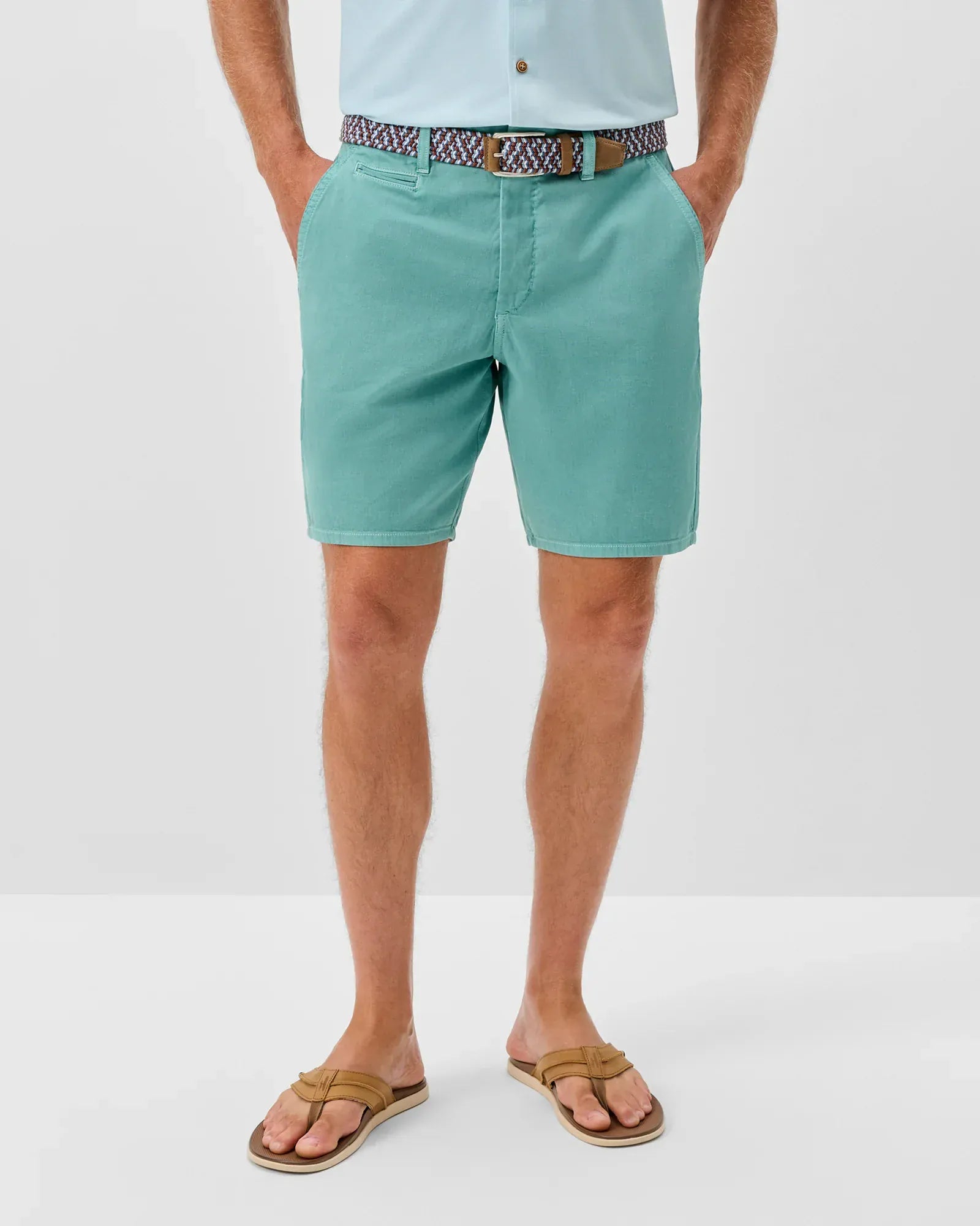 Johnnie-O Shorts Nassau Cotton Blend Shorts in Green Grass