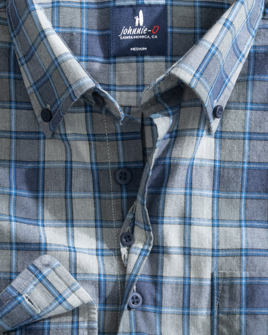 Johnnie O Sport Shirts Benjamin Tucked Cotton Blend Button Up Shirt - Heather Gray