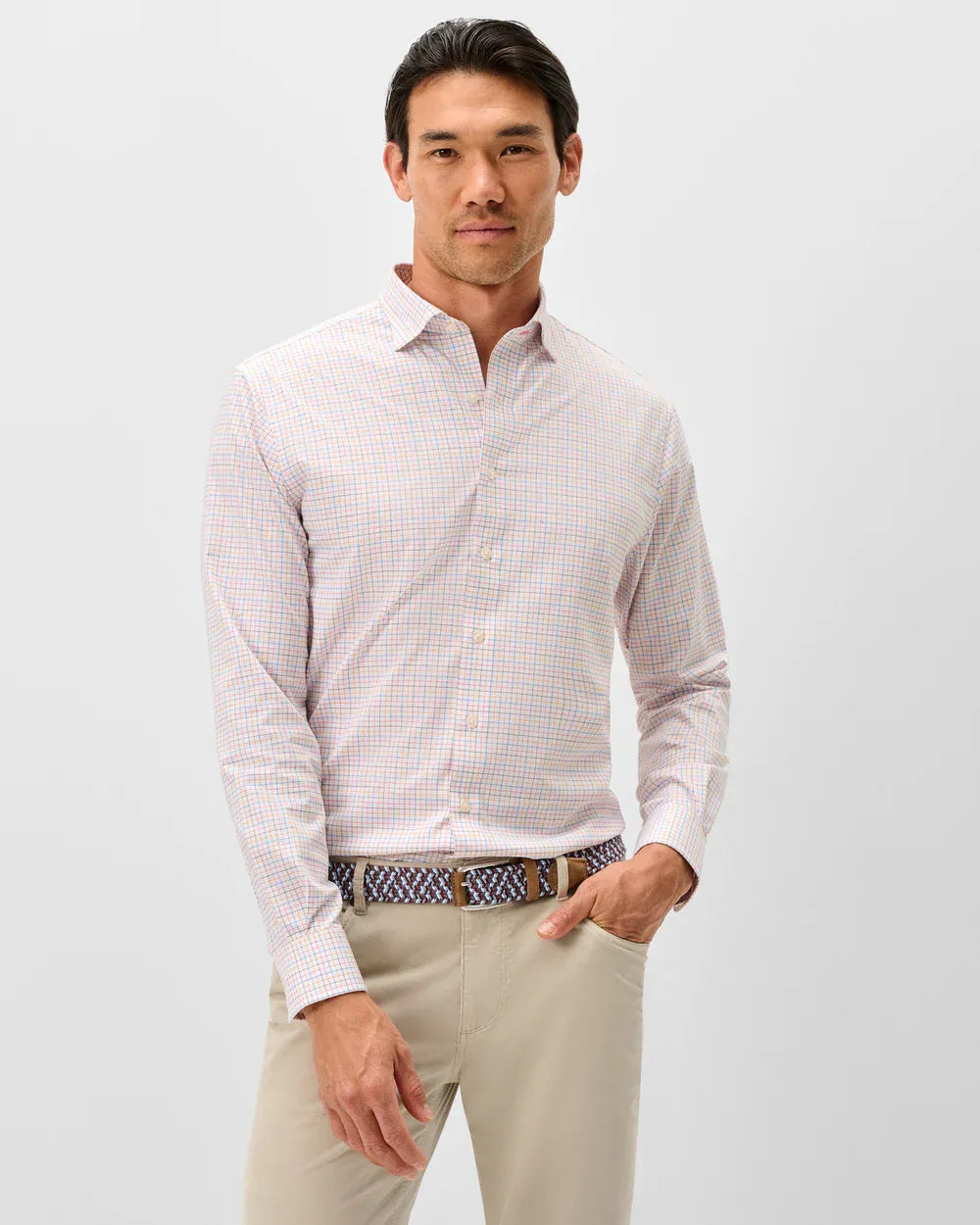 Johnnie-O Sport Shirts Bluffton Pin Pane Everyday Performance Button Down Shirt