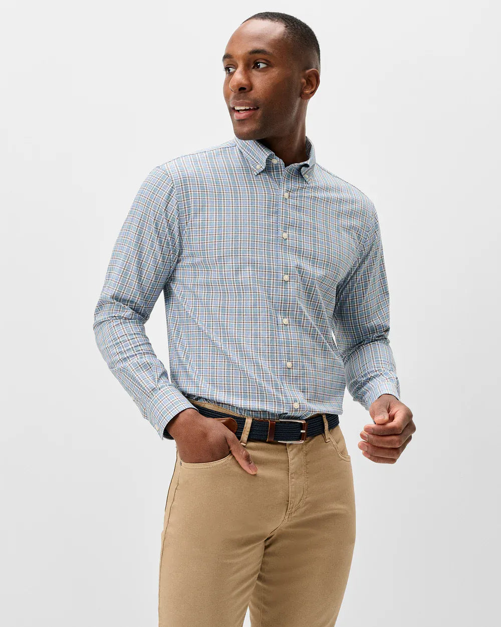 Johnnie-O Sport Shirts Brunswick Pane Everyday Performance Button Down Shirt