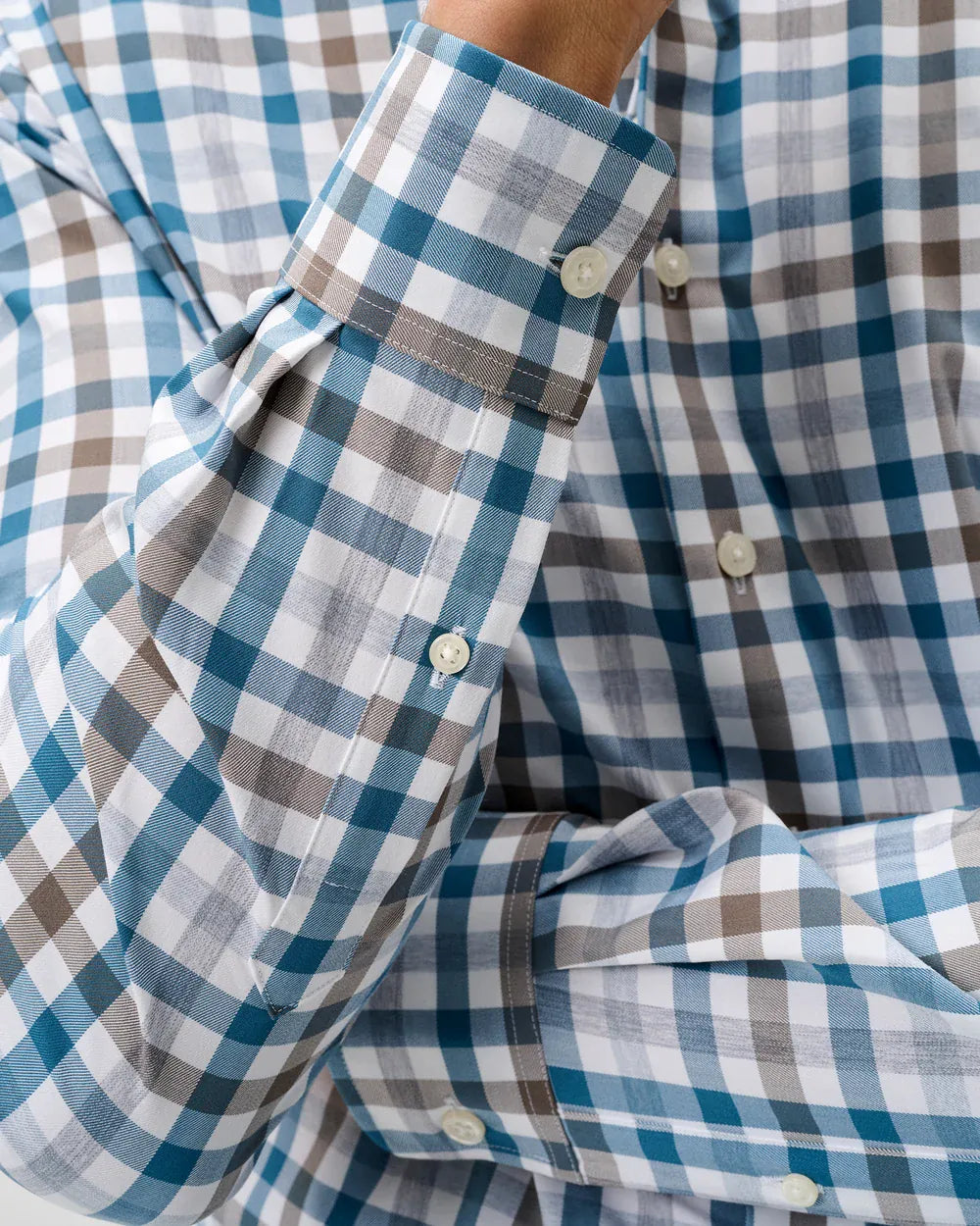 Johnnie-O Sport Shirts Cay Exploded Gingham Everyday Performance Button Down Shirt