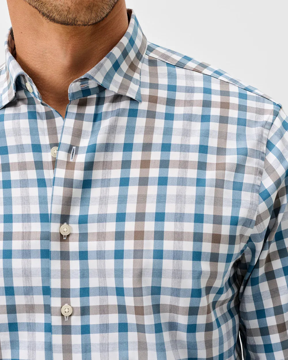 Johnnie-O Sport Shirts Cay Exploded Gingham Everyday Performance Button Down Shirt