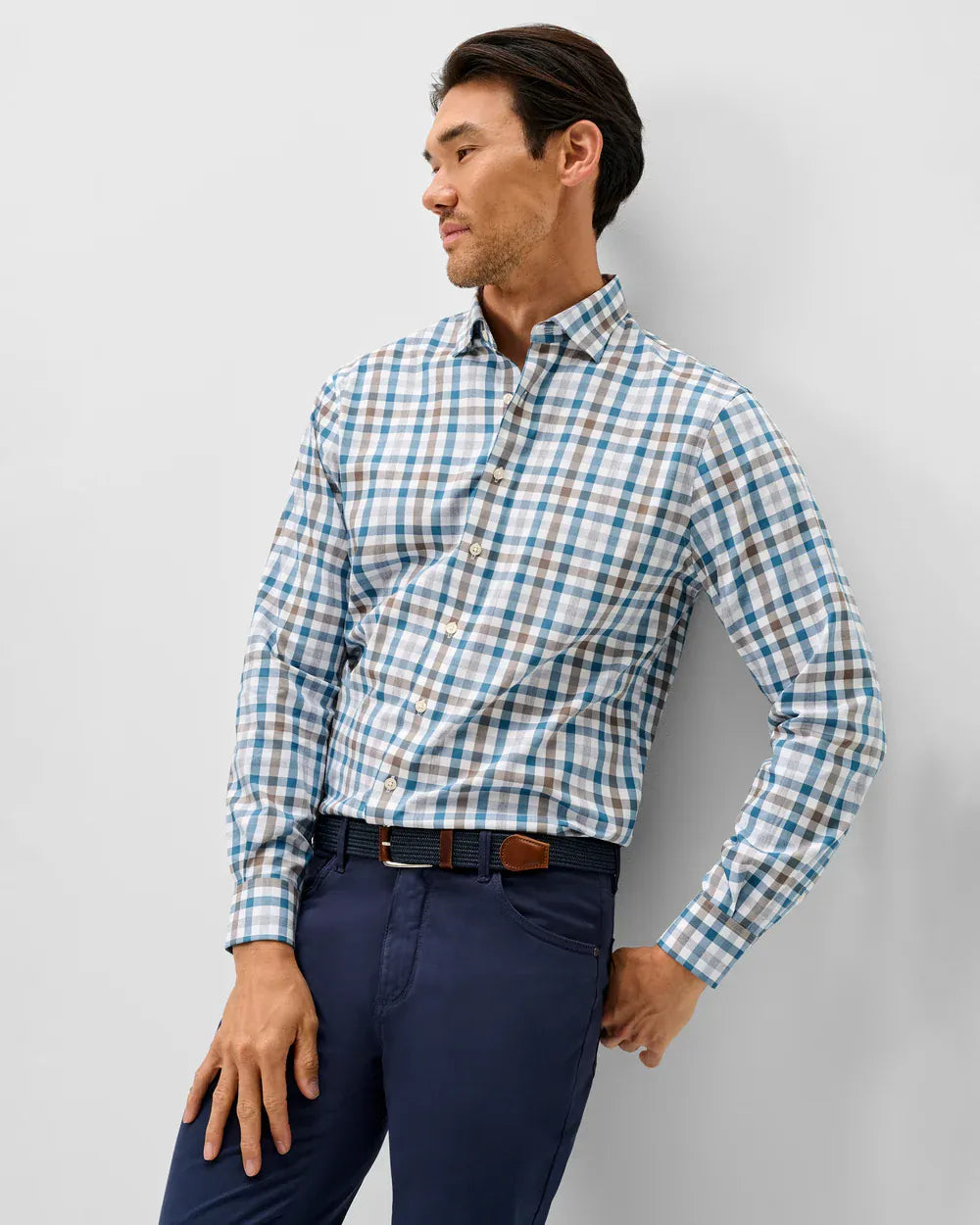 Johnnie-O Sport Shirts Cay Exploded Gingham Everyday Performance Button Down Shirt