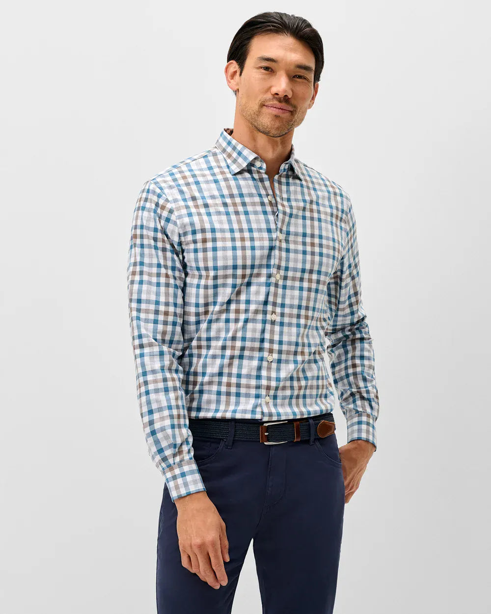 Johnnie-O Sport Shirts Cay Exploded Gingham Everyday Performance Button Down Shirt