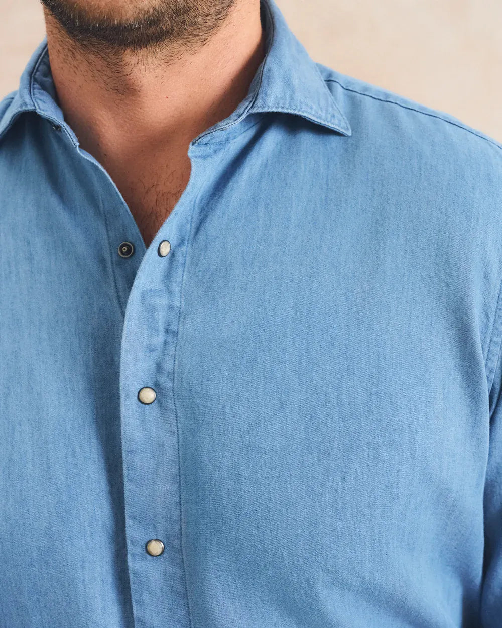 Johnnie-O Sport Shirts Chambray Snap Top Shelf Button Down