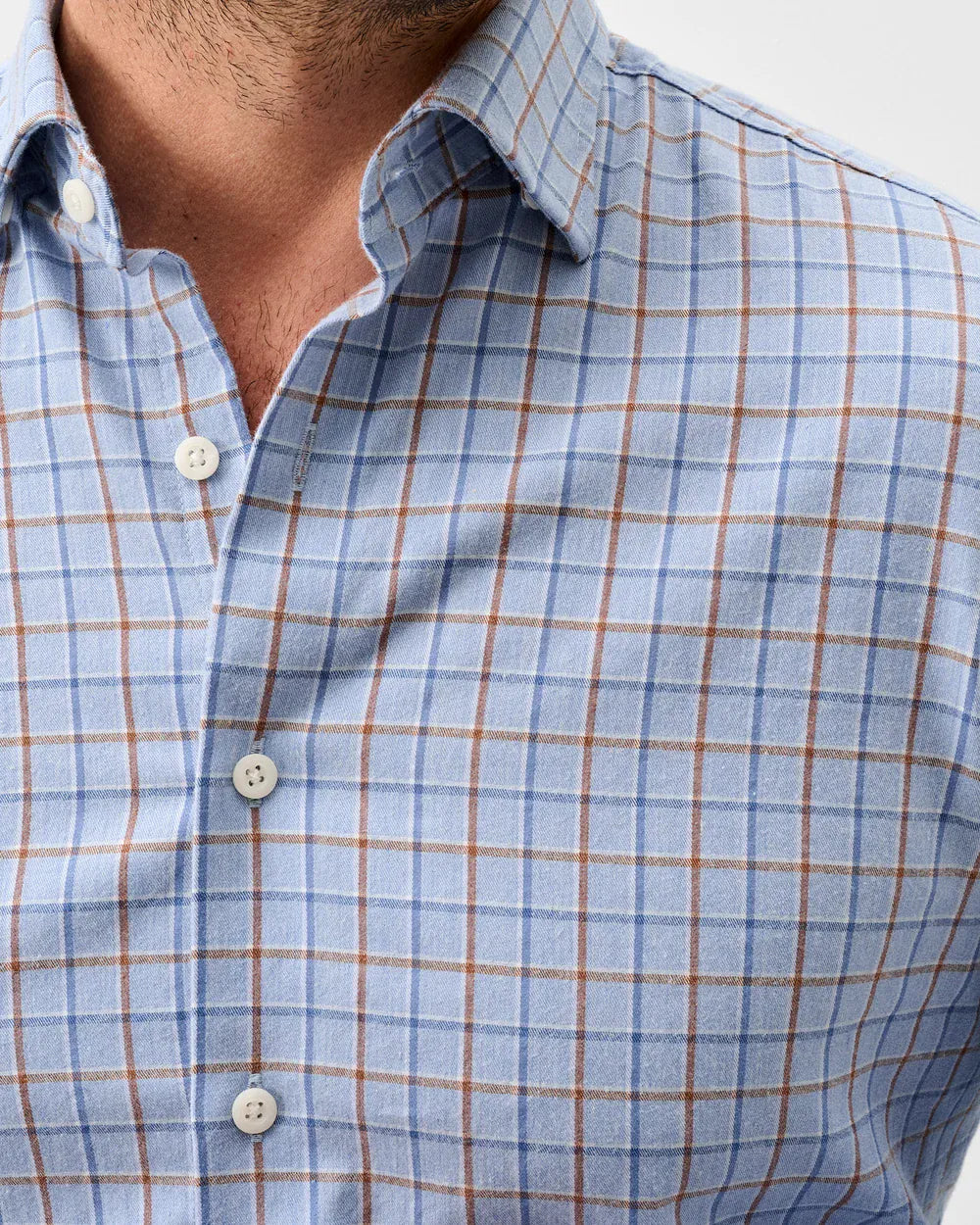 Johnnie-O Sport Shirts Chestnut Pane Natural Performance Button Down Shirt
