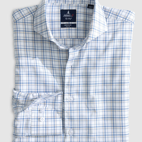 Johnnie O Sport Shirts Corso Top Shelf Button Up Shirt- Laguna Blue