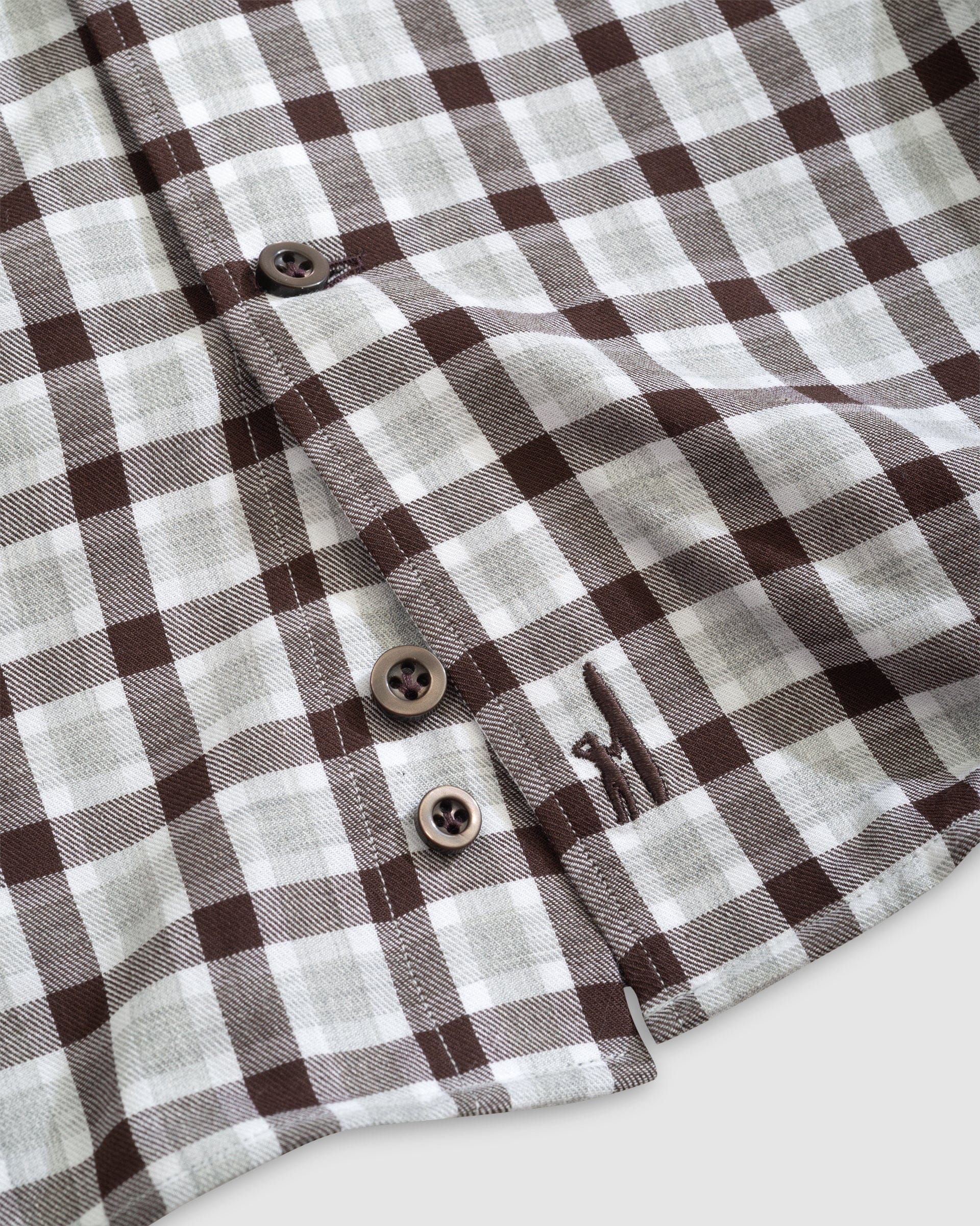 Johnnie O Sport Shirts Davie Top Shelf Button Up Shirt - Coffee