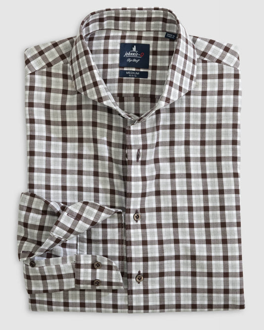 Johnnie O Sport Shirts Davie Top Shelf Button Up Shirt - Coffee