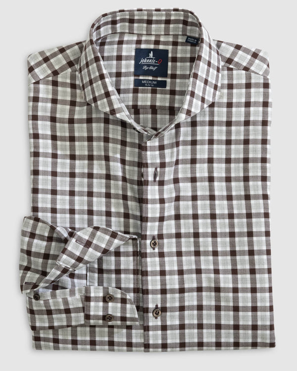 Johnnie O Sport Shirts Davie Top Shelf Button Up Shirt - Coffee
