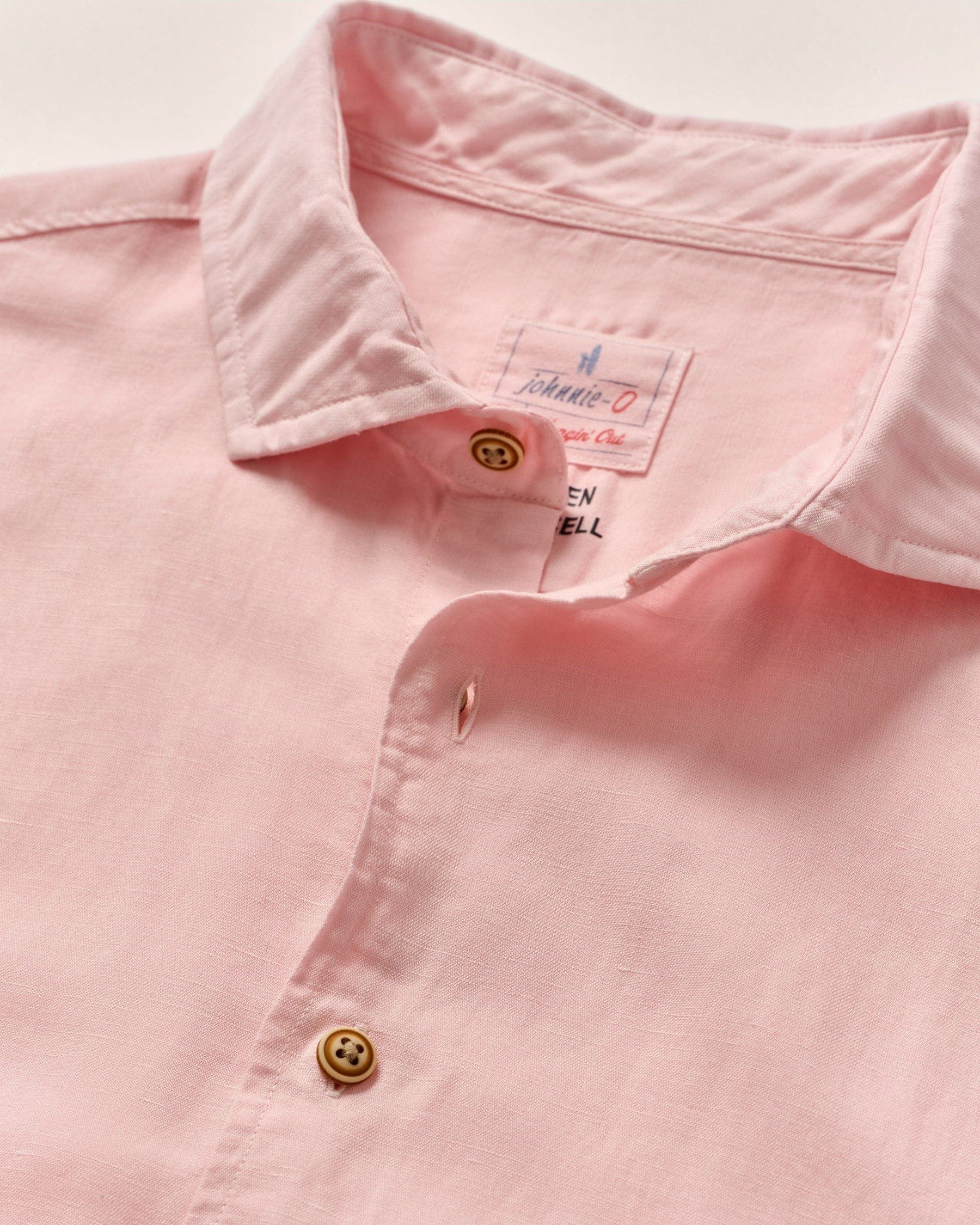 Johnnie O Sport Shirts Gianni Linen Button Down Shirt - Petal
