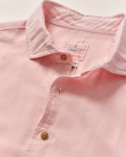 Johnnie O Sport Shirts Gianni Linen Button Down Shirt - Petal