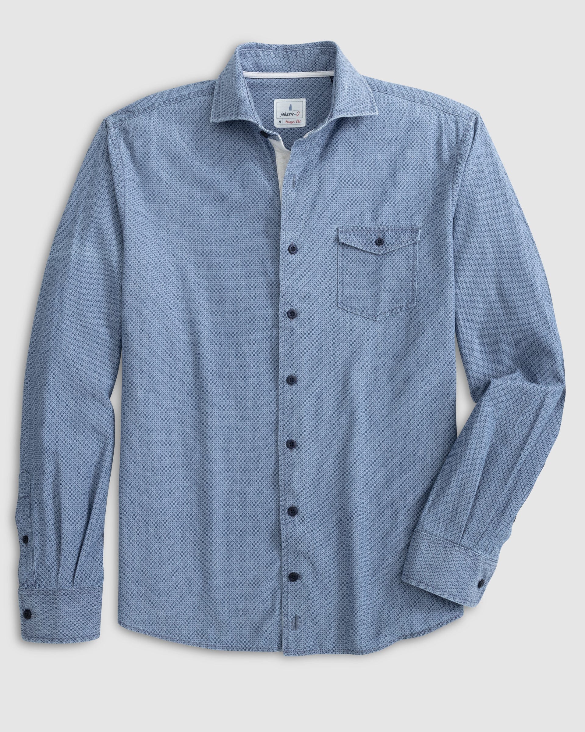 Johnnie O Sport Shirts Hancock Hangin' Out Linen Button Up Shirt - Wake