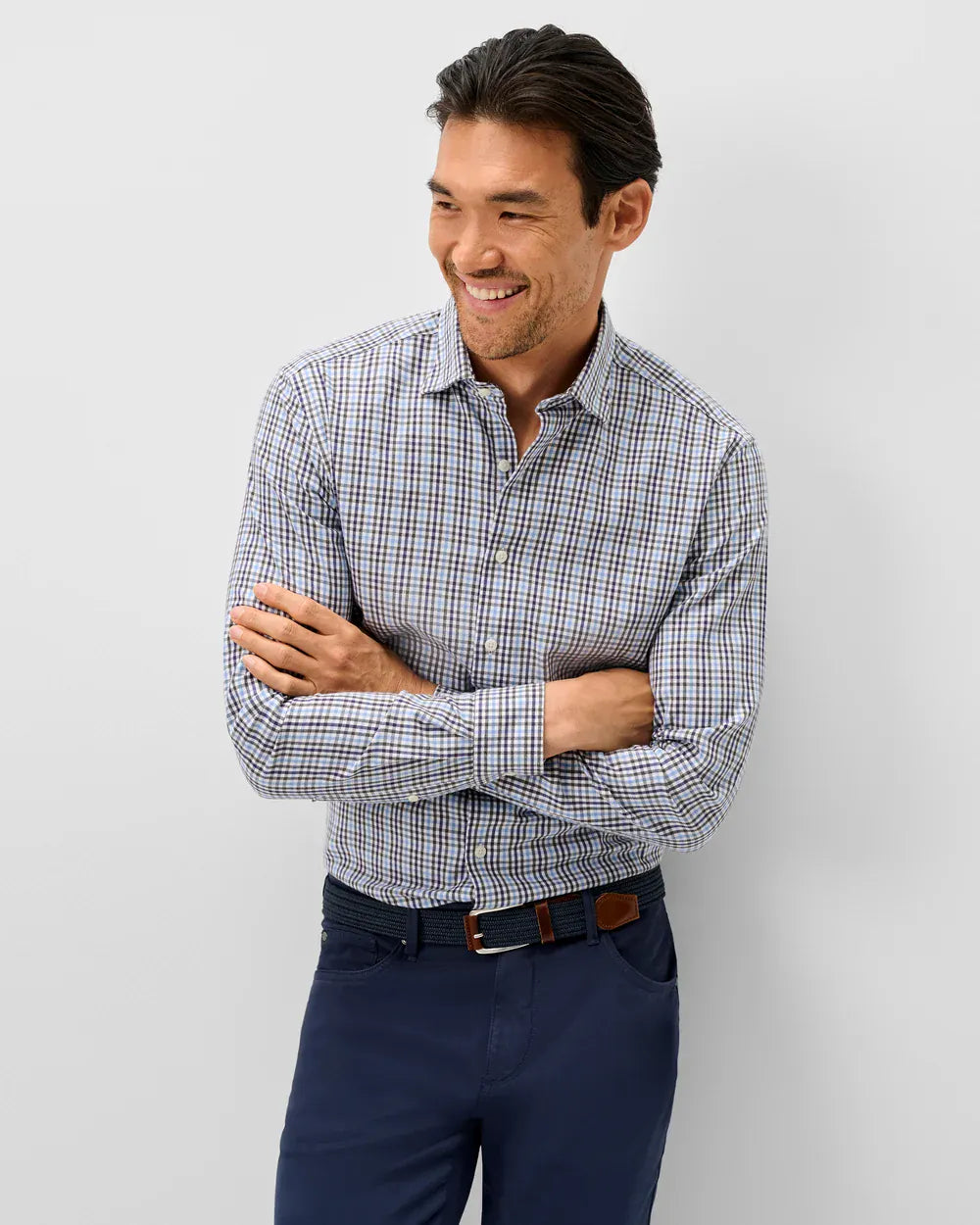 Johnnie-O Sport Shirts Highland Pane Natural Performance Button Down Shirt
