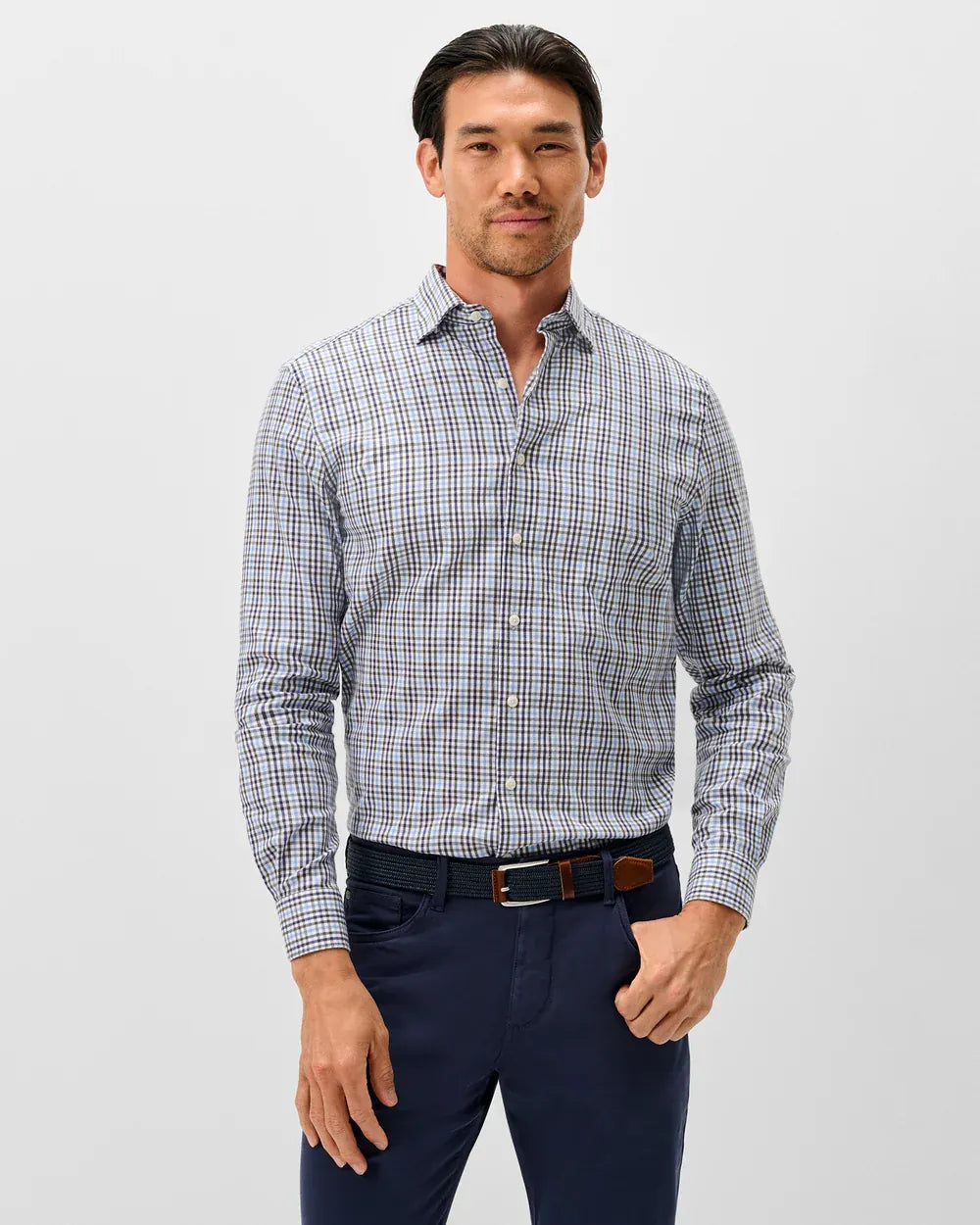 Johnnie-O Sport Shirts Highland Pane Natural Performance Button Down Shirt