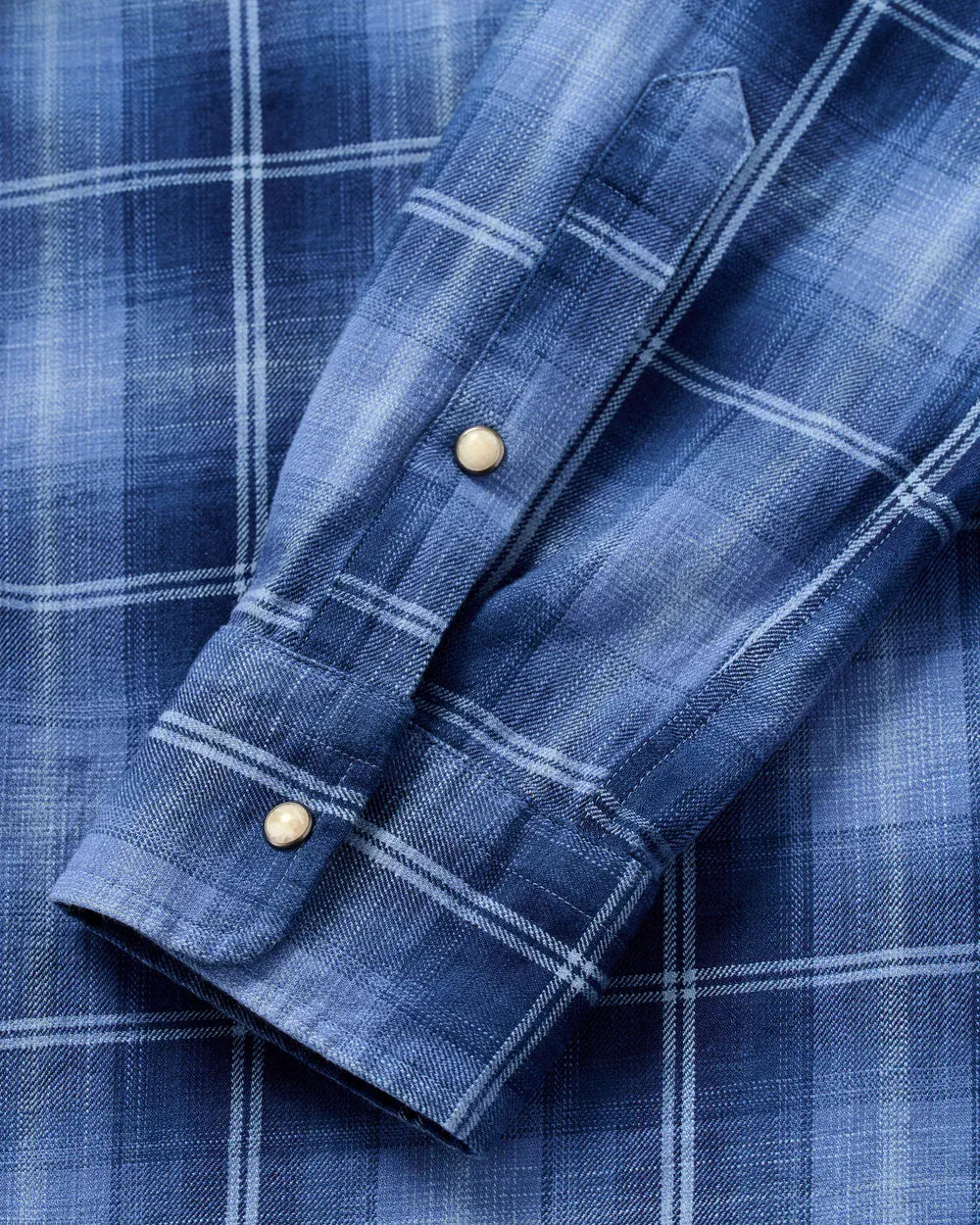 Johnnie-O Sport Shirts Indigo Plaid Snap Button Down