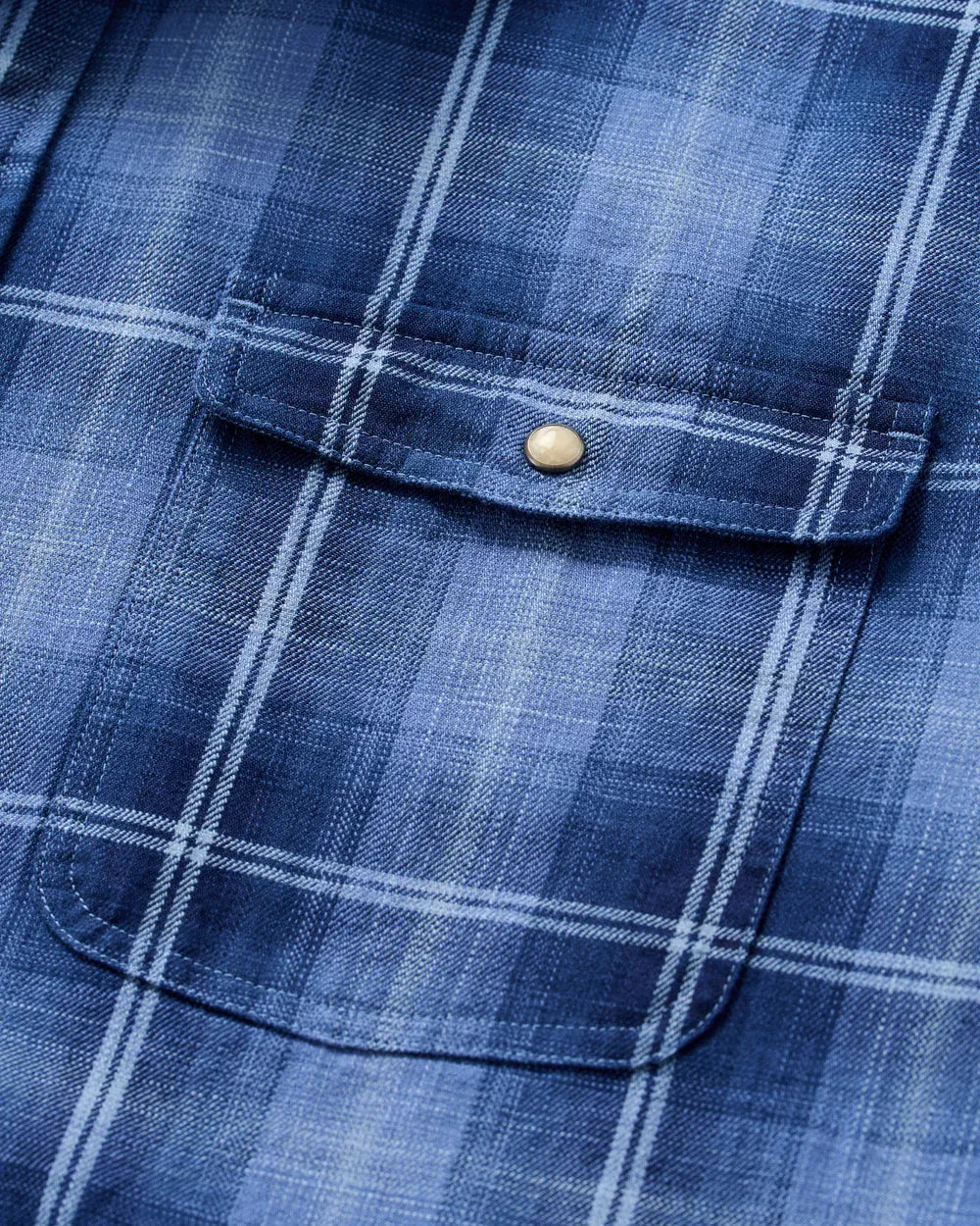 Johnnie-O Sport Shirts Indigo Plaid Snap Button Down