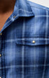 Johnnie-O Sport Shirts Indigo Plaid Snap Button Down