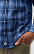 Johnnie-O Sport Shirts Indigo Plaid Snap Button Down