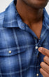 Johnnie-O Sport Shirts Indigo Plaid Snap Button Down