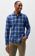 Johnnie-O Sport Shirts Indigo Plaid Snap Button Down