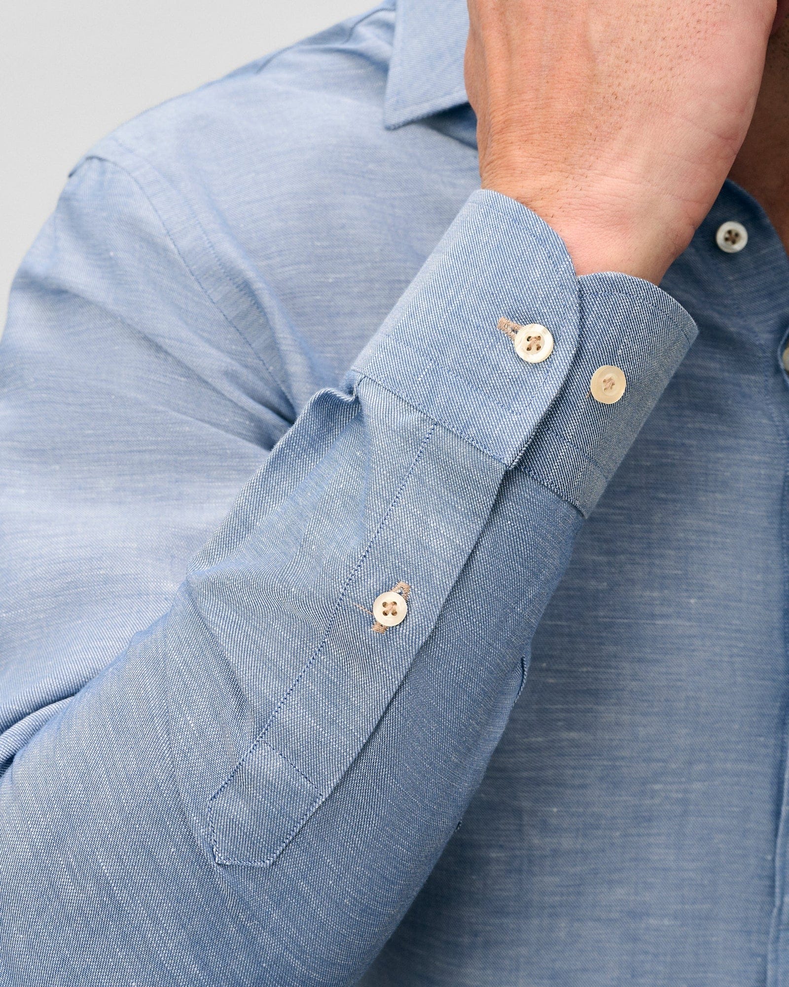 Johnnie-O Sport Shirts Koda Top Shelf Linen Button Down Shirt in Laguna Blue