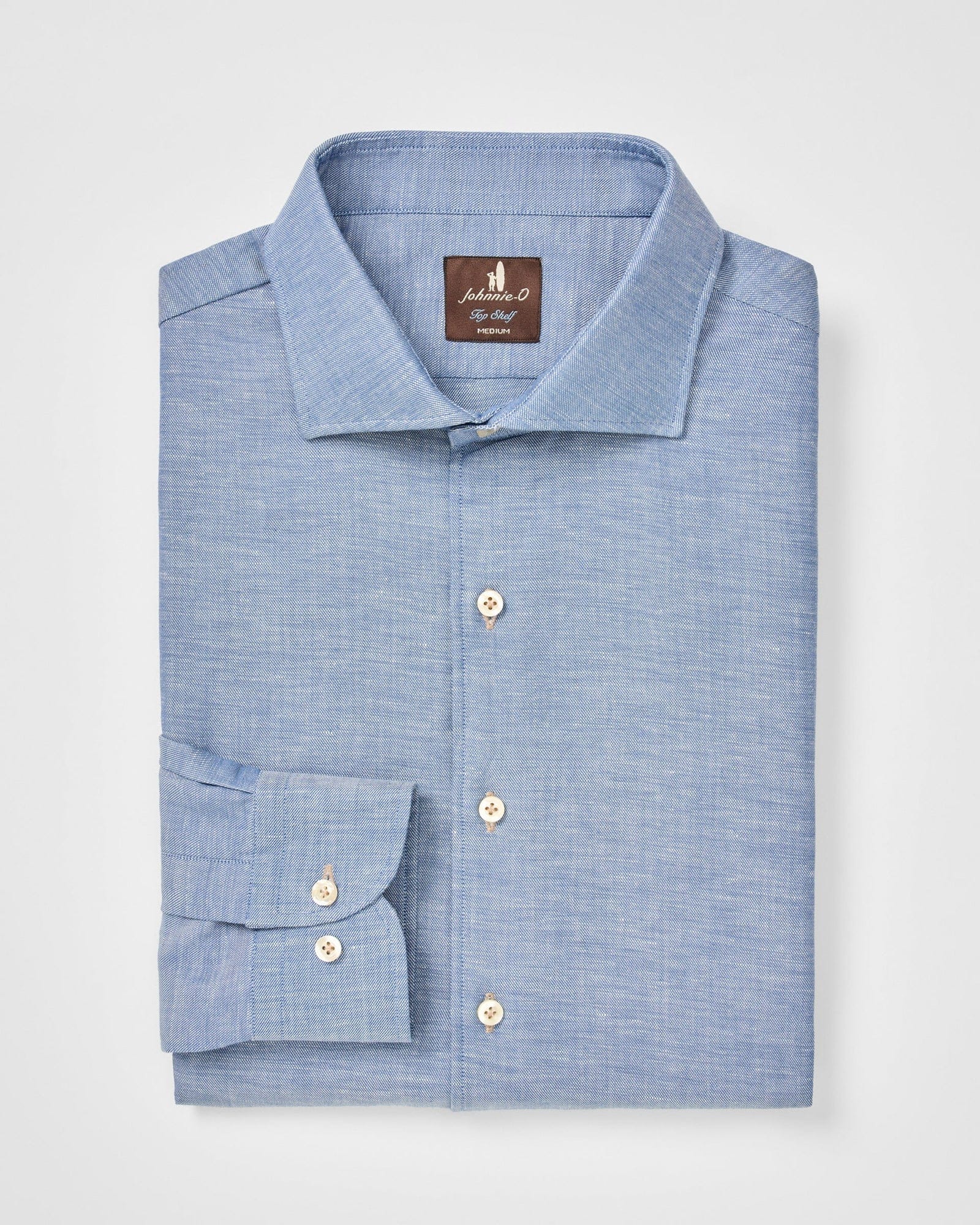 Johnnie-O Sport Shirts Koda Top Shelf Linen Button Down Shirt in Laguna Blue