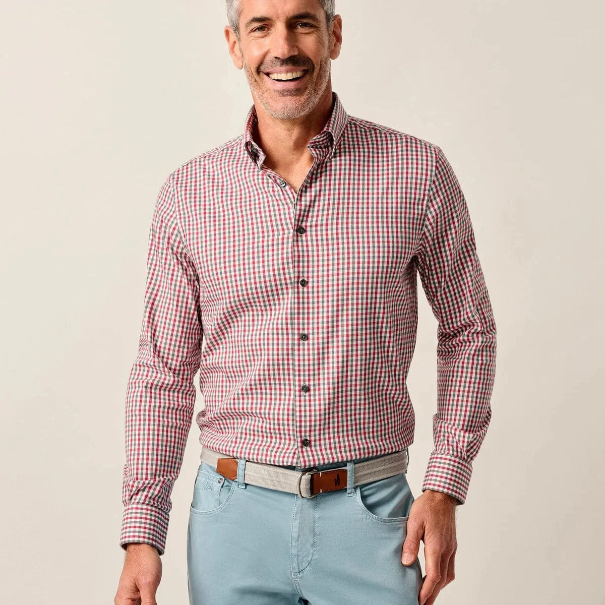 Johnnie-O Sport Shirts MALIBU RED / S Natural Performance Button Down Shirt - Kirtland