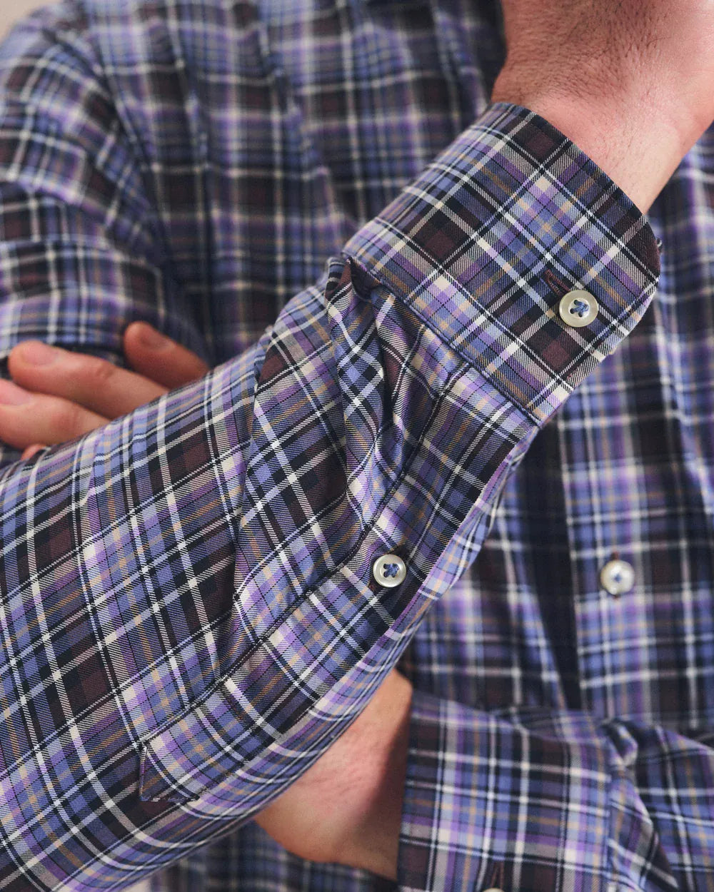 Johnnie-O Sport Shirts Merced Multi Check Top Shelf Cotton Button Down Shirt