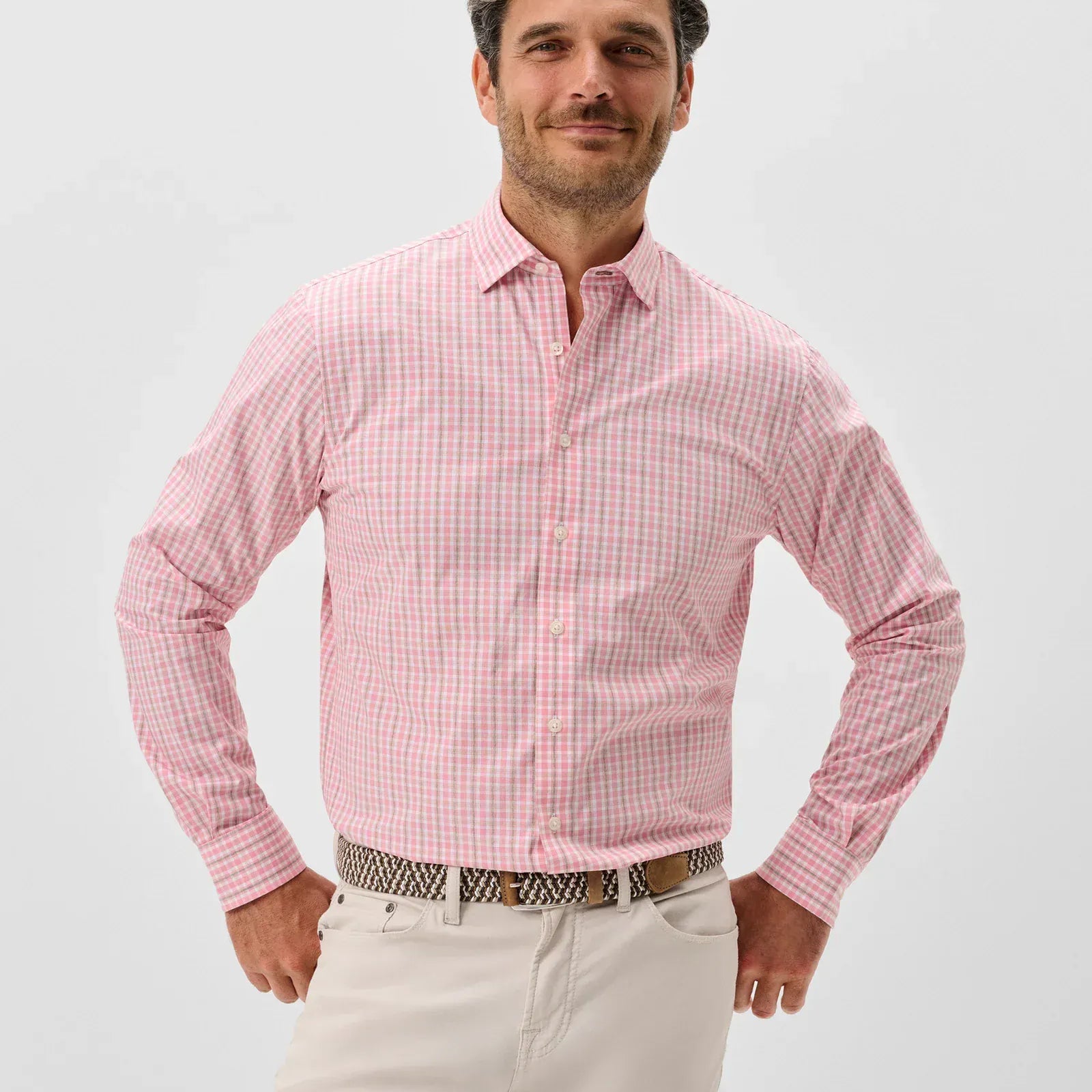Johnnie-O Sport Shirts Morse Everyday Performance Button Down Shirt in Petal