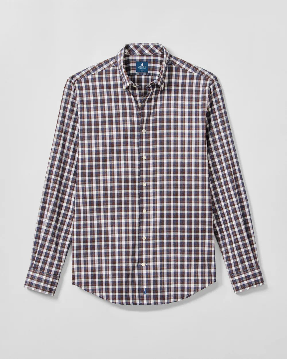 Johnnie-O Sport Shirts Oak Bluffs Plaid Natural Performance Button Down Shirt