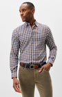 Johnnie-O Sport Shirts Oak Bluffs Plaid Natural Performance Button Down Shirt