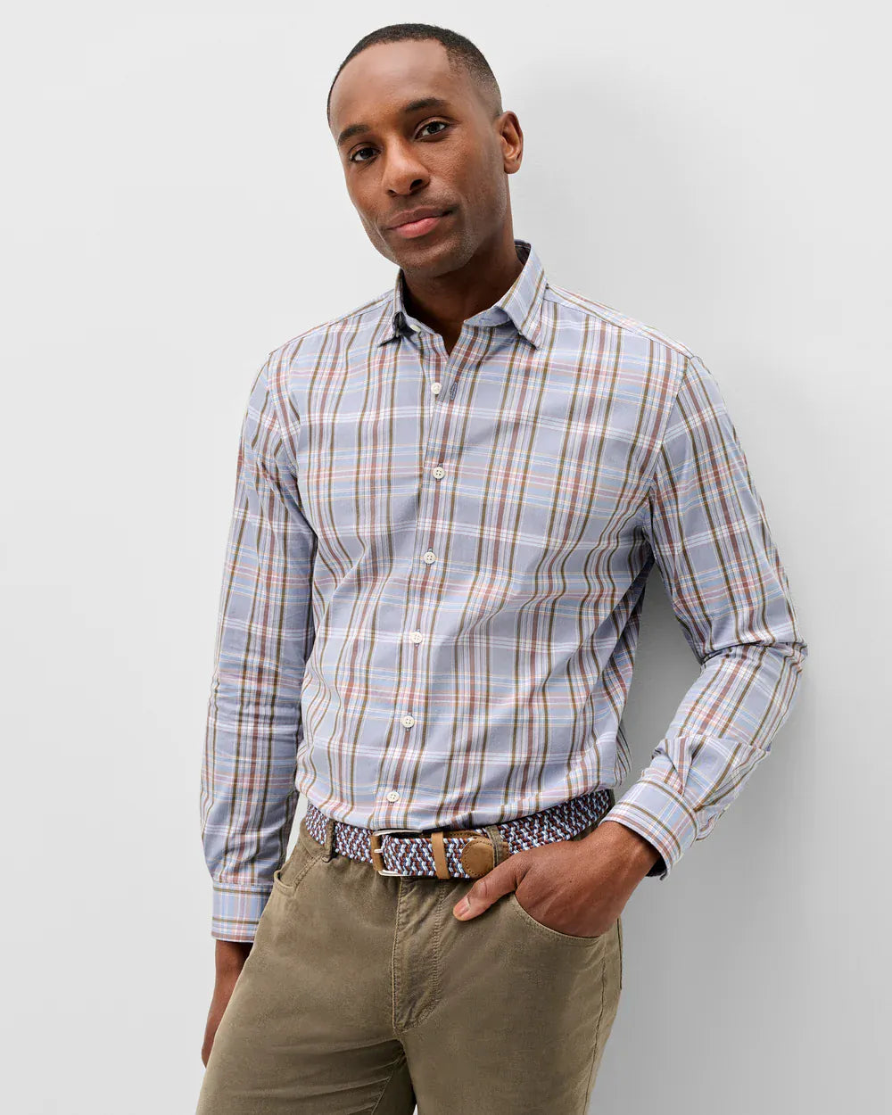 Johnnie-O Sport Shirts Potomac Plaid Natural Performance Button Down Shirt