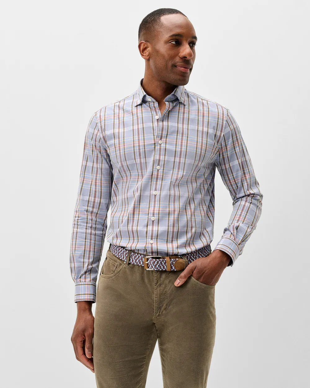 Johnnie-O Sport Shirts Potomac Plaid Natural Performance Button Down Shirt