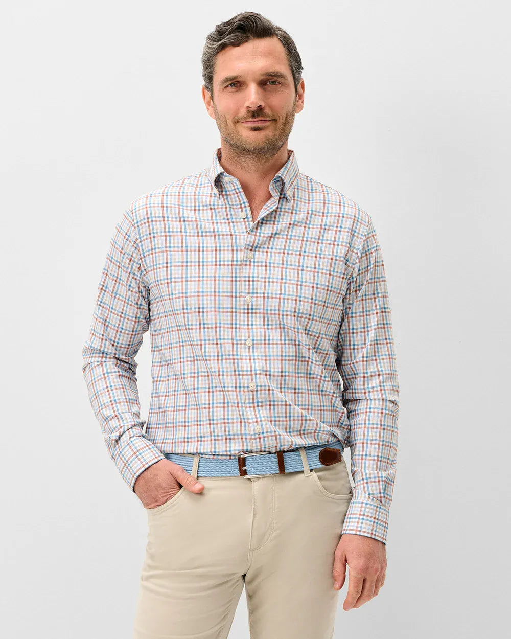 Johnnie-O Sport Shirts Redwood Check Everyday Performance Button Down Shirt